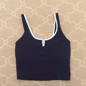 Lululemon Athletica Dark Blue Tank with White Edging